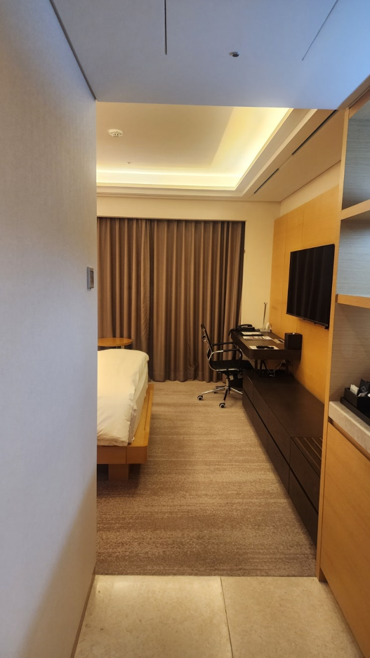 Hotel Hyundai by Lahan Ulsan lobby interior with seasonal Christmas tree decoration