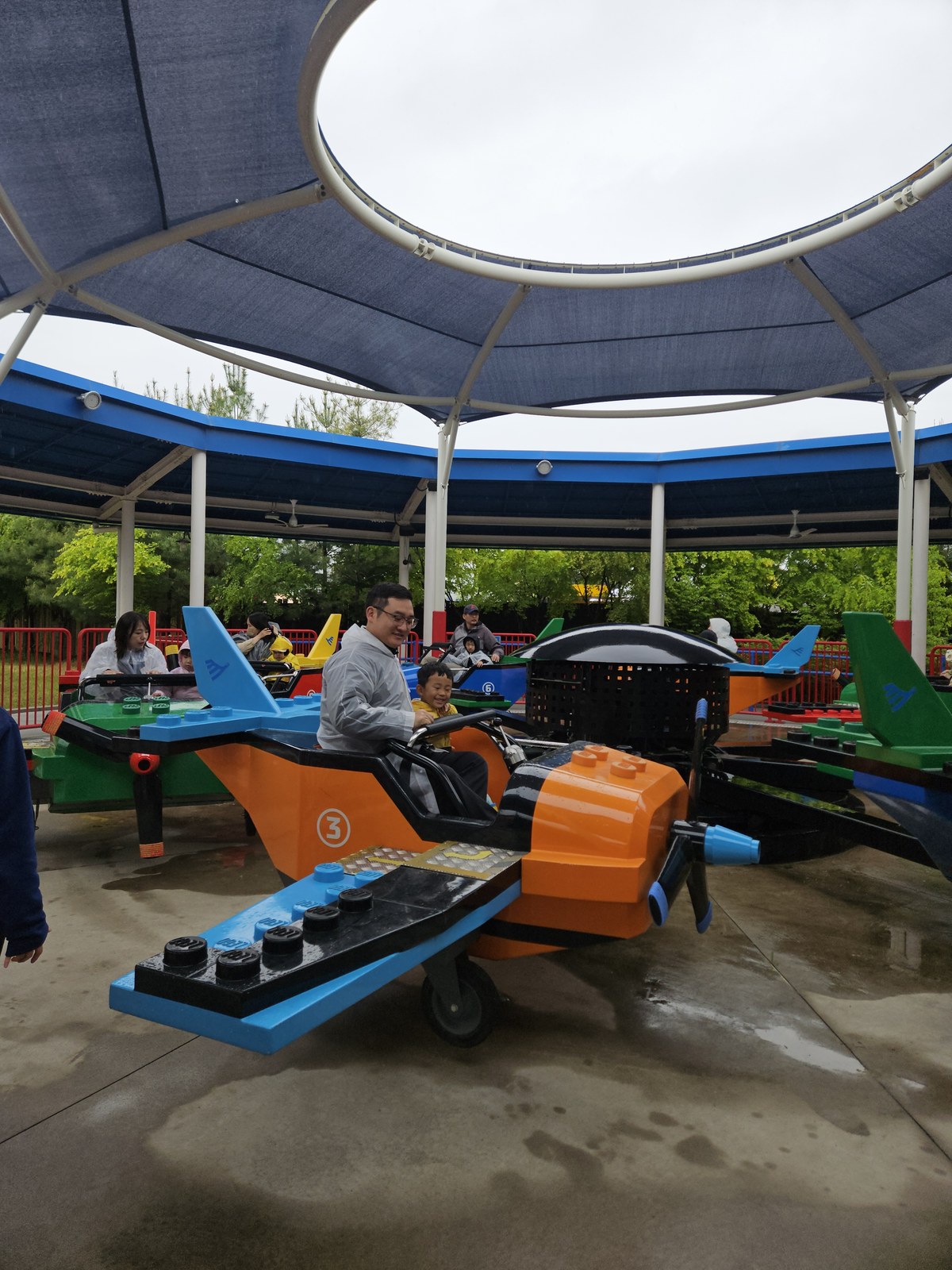 Child on LEGO helicopter ride at LEGOLAND Korea