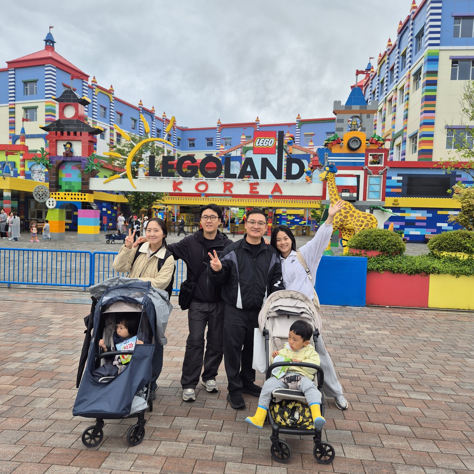 Family photo at LEGOLAND Korea entrance