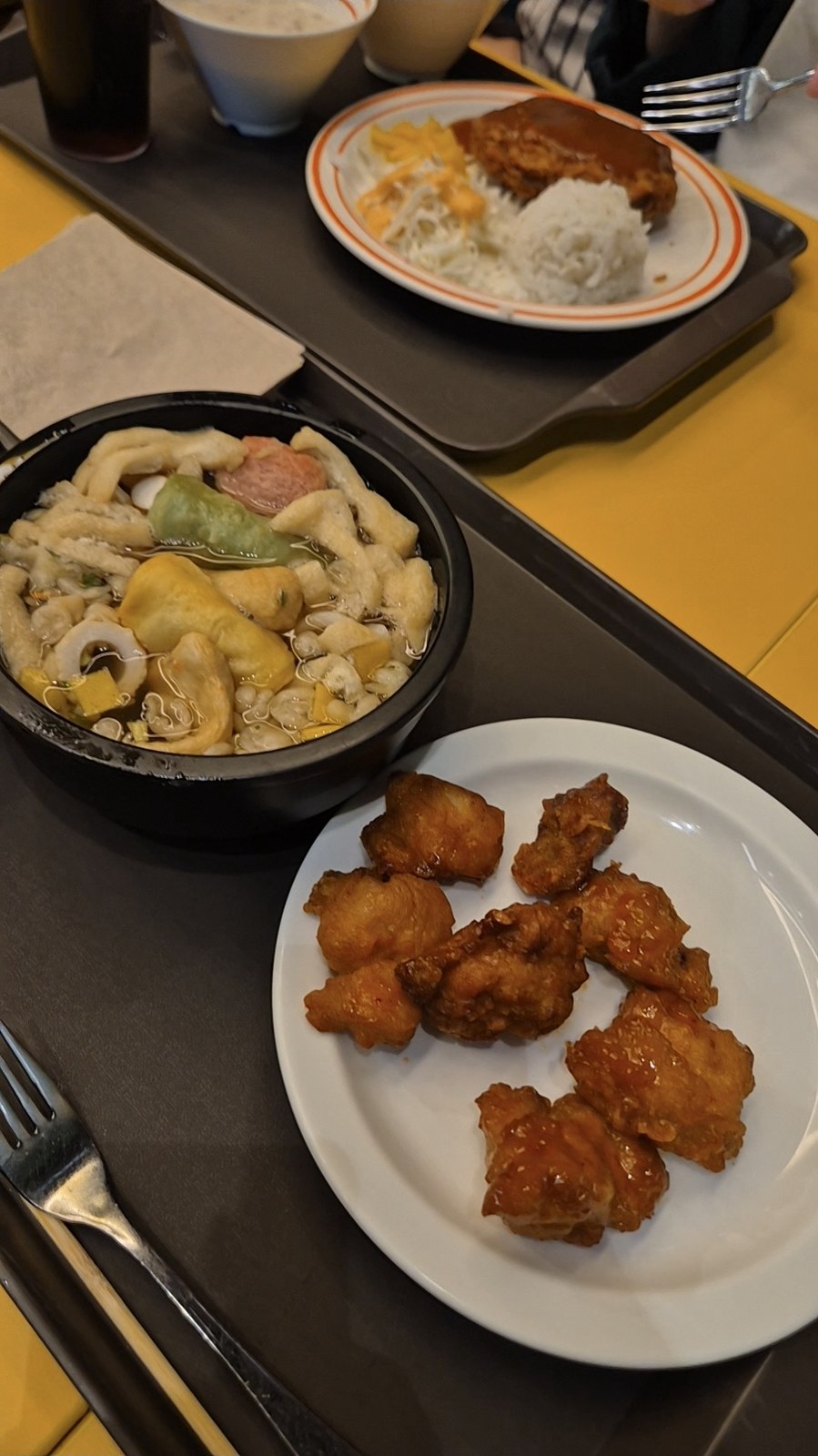 Udon noodles and tonkatsu set meal at LegoLand Korea restaurant