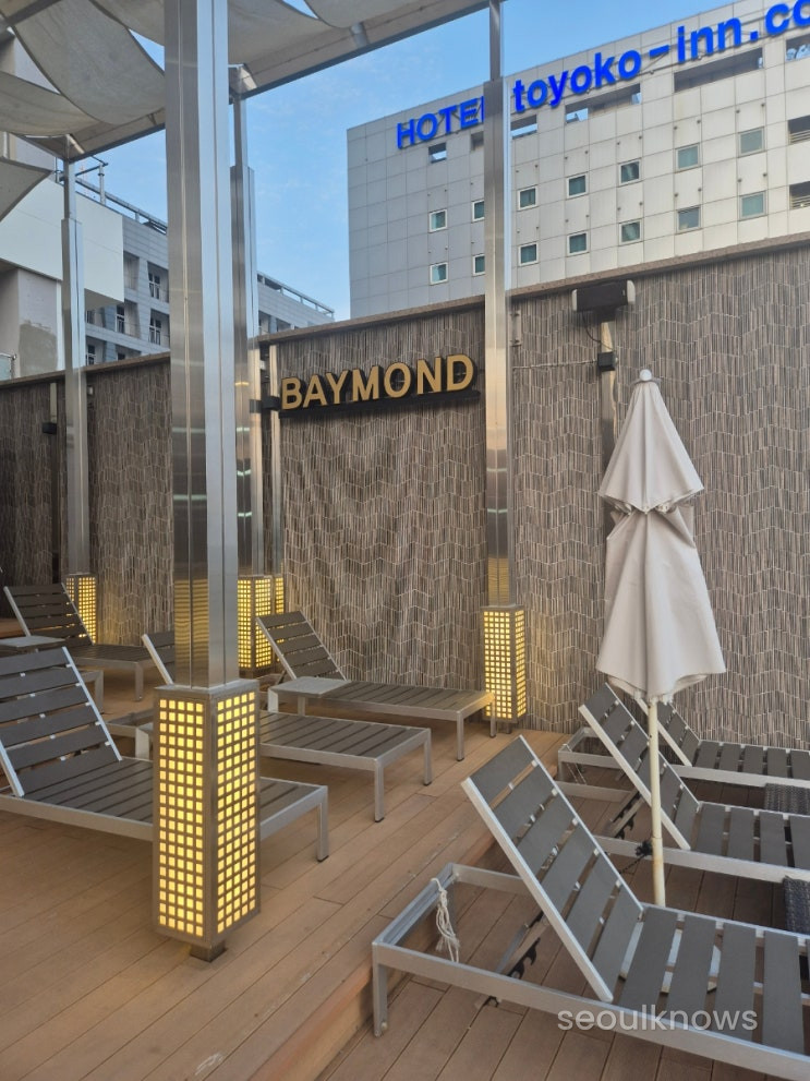 Baymond Hotel rooftop pool and Haeundae view