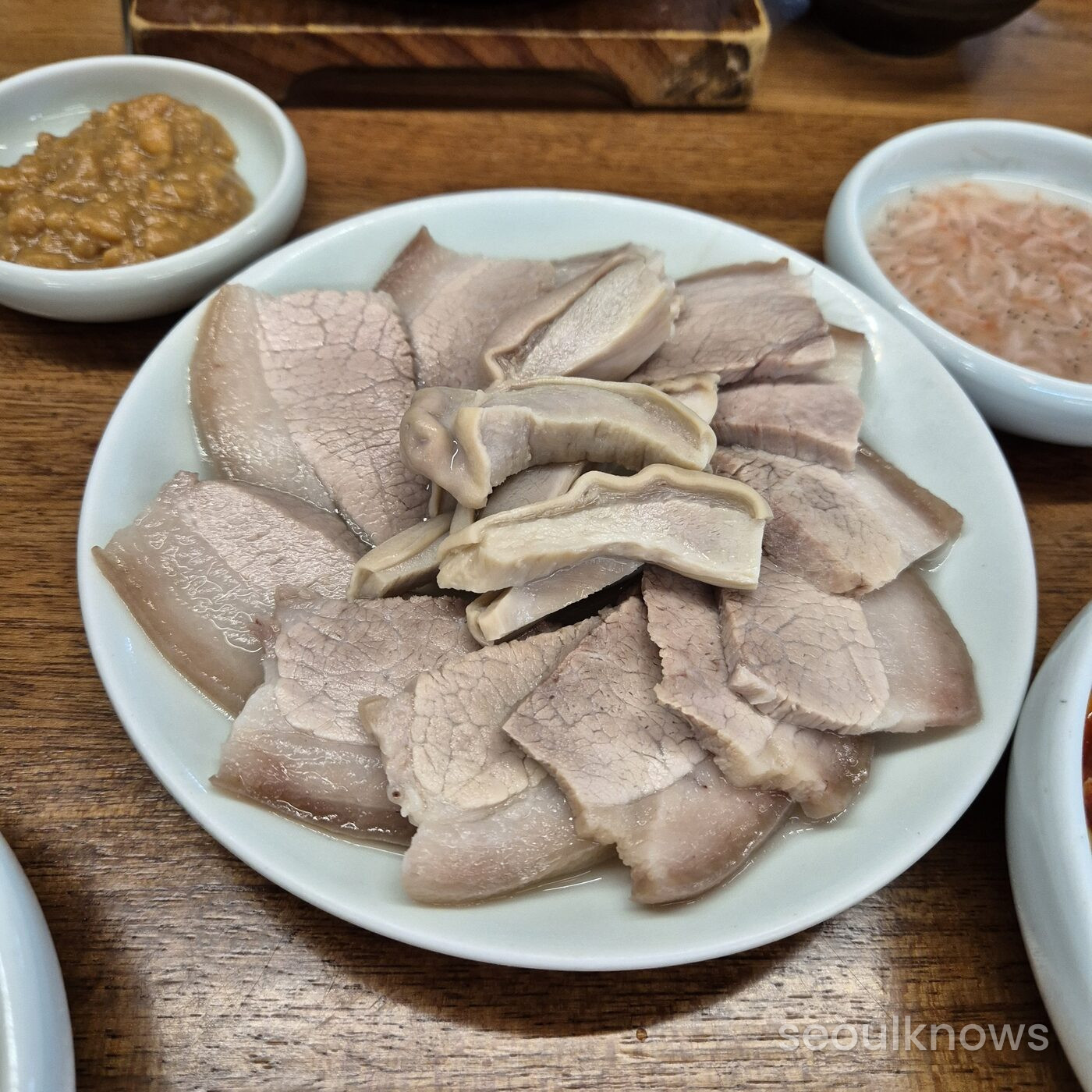 Tender boiled pork slices at Gukdong Dwaeji-Gukbap