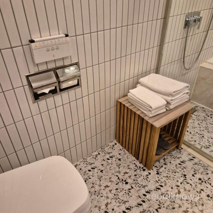 Refillable toiletries and towels at Hound Garden & Terrace
