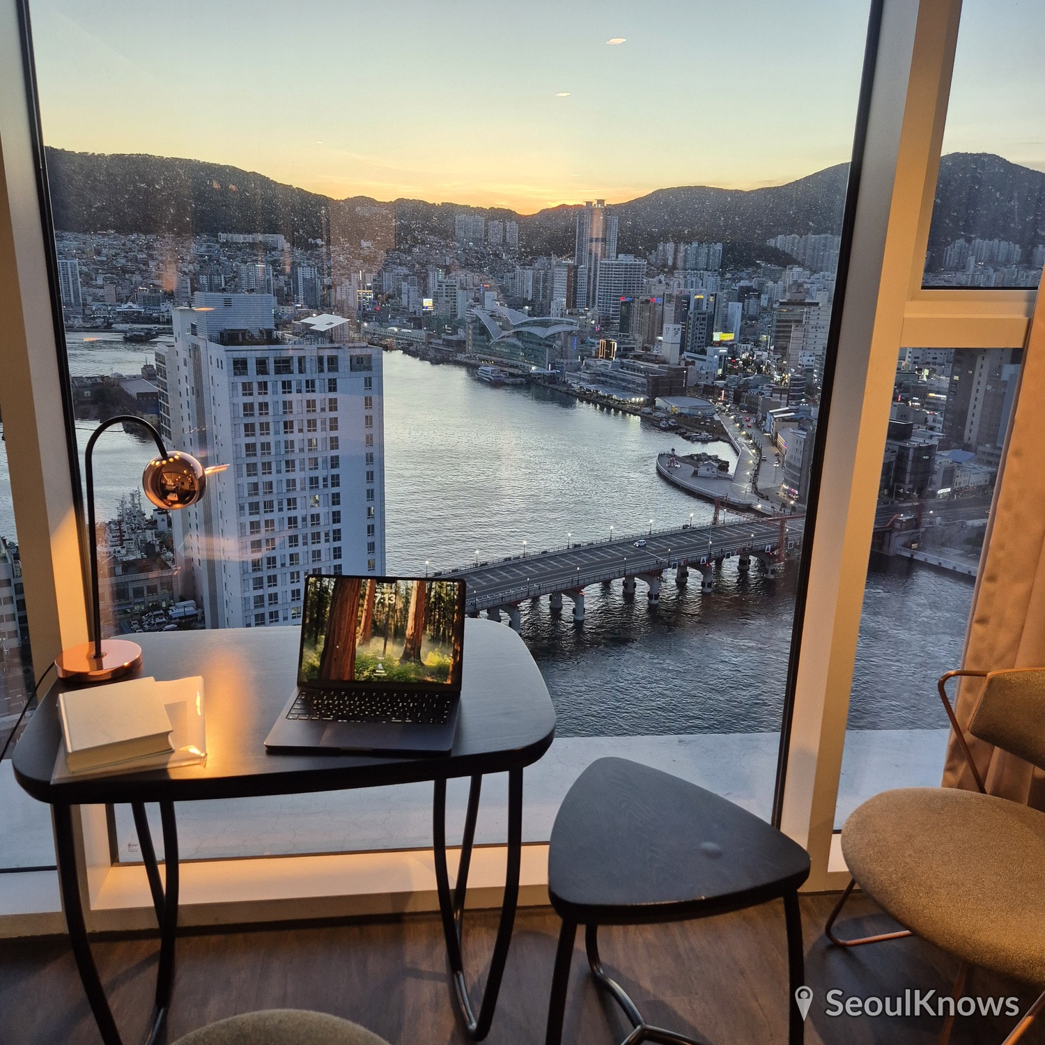 LaVALSE Hotel Busan night view from the room