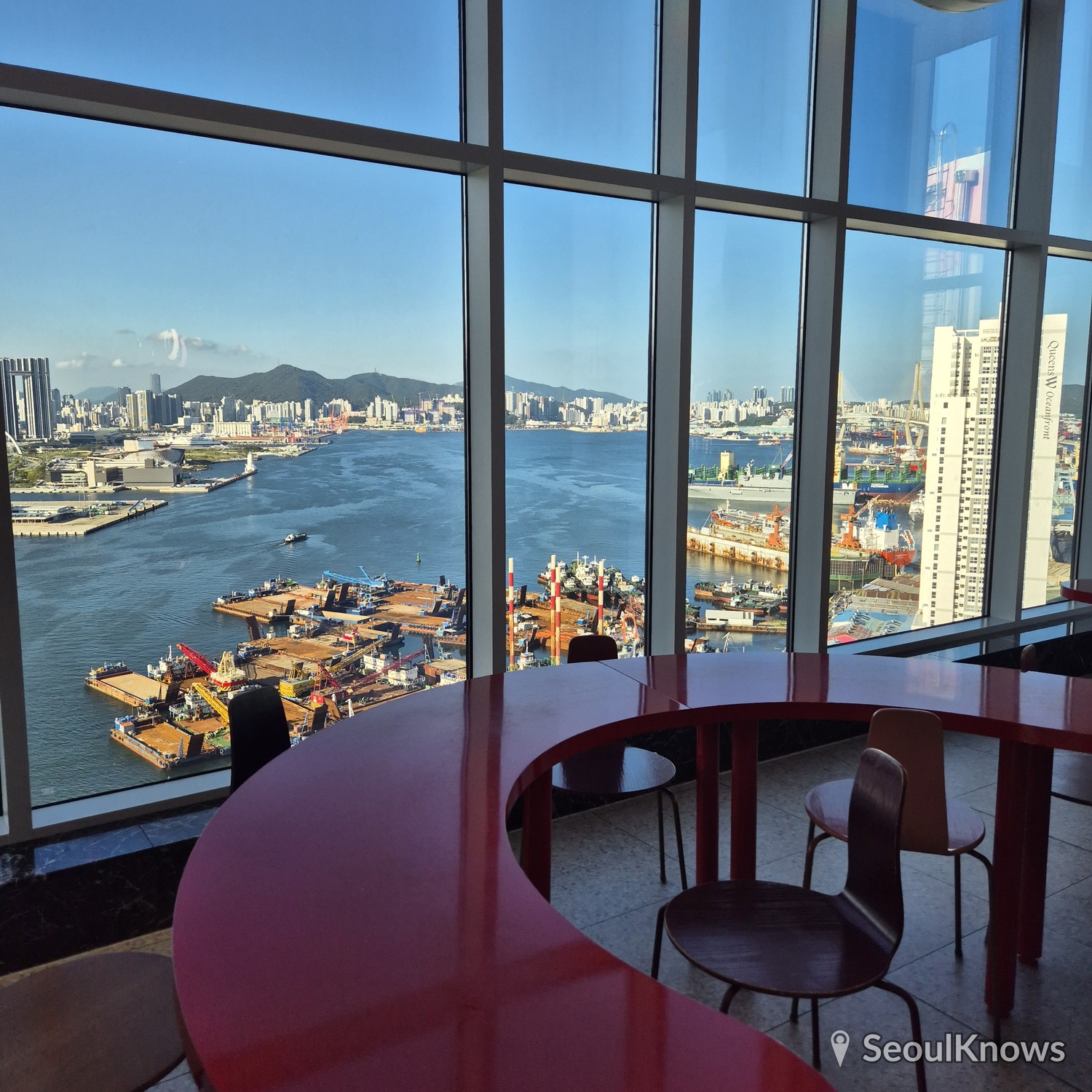 LaVALSE Hotel Busan sky cafe window table with view