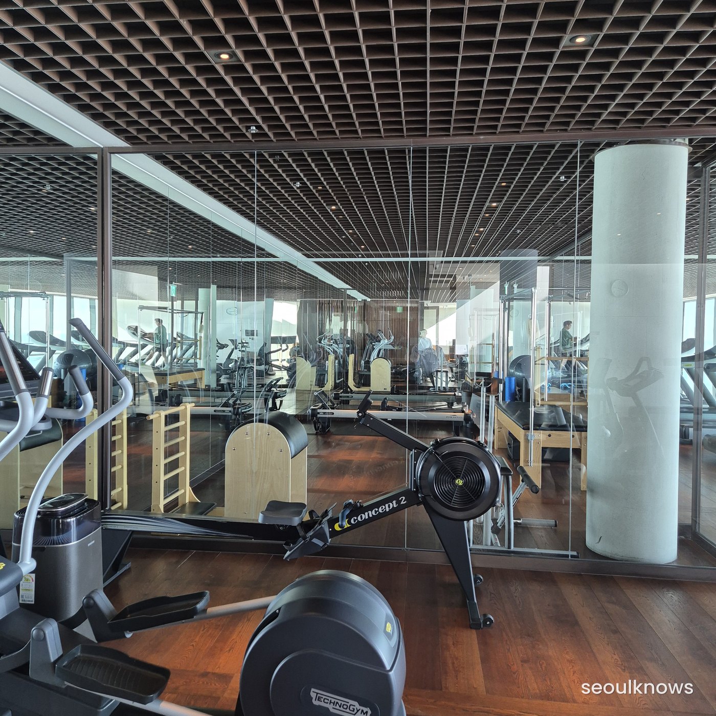 Weights and rowing machines at McQueens Club gym