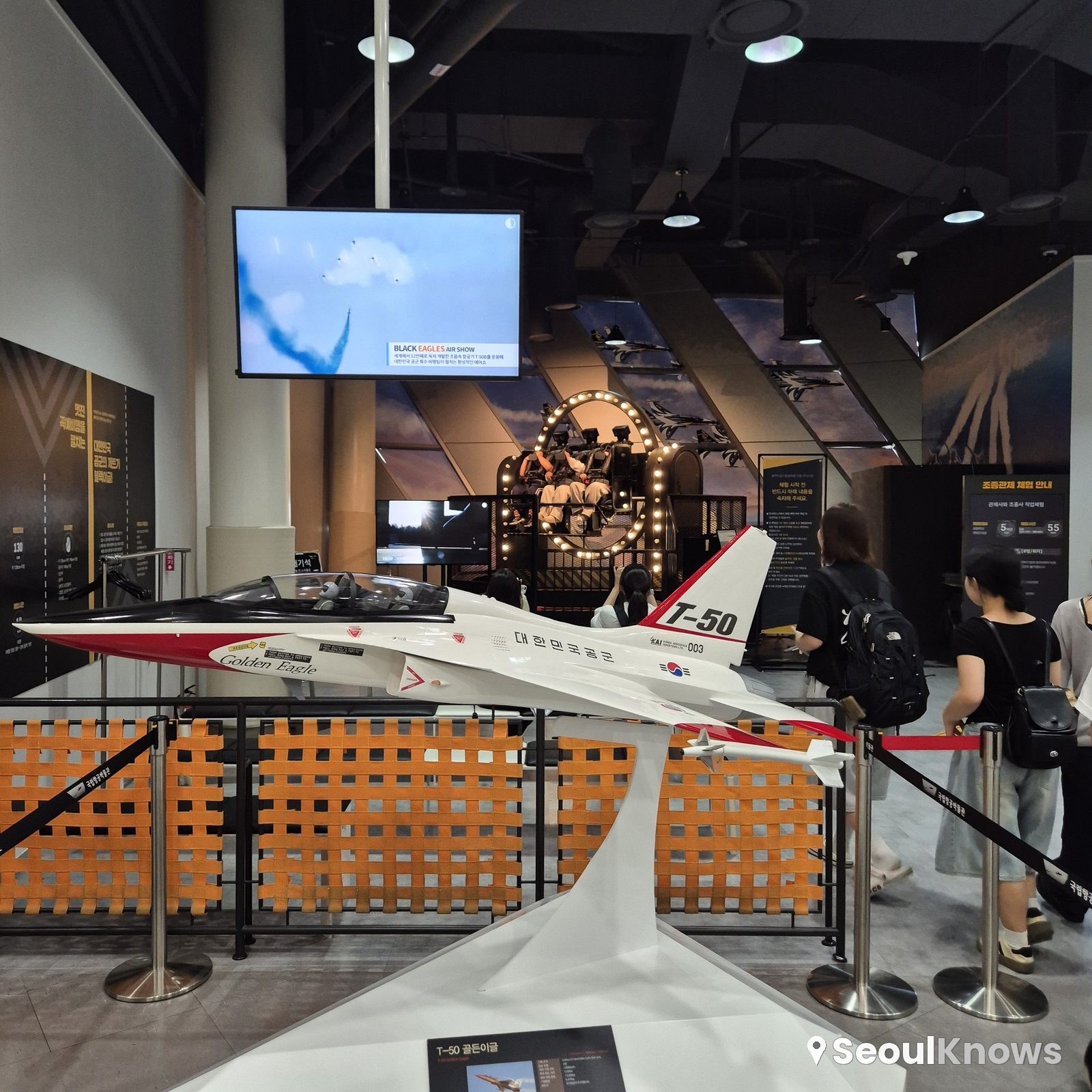 Vintage aircraft under the glass roof