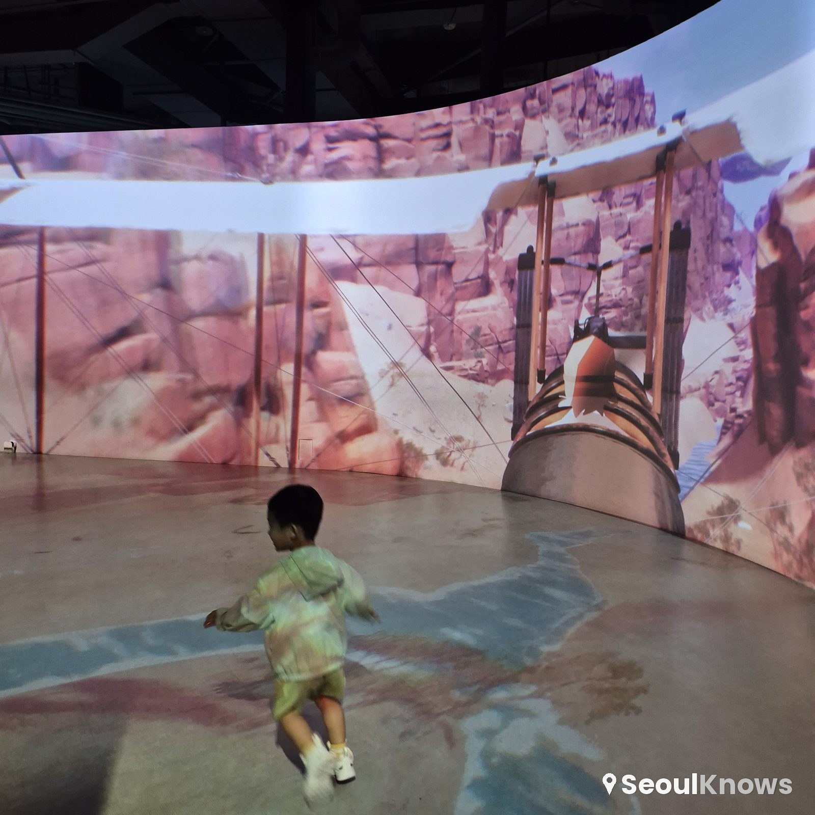 Child in the immersive media room