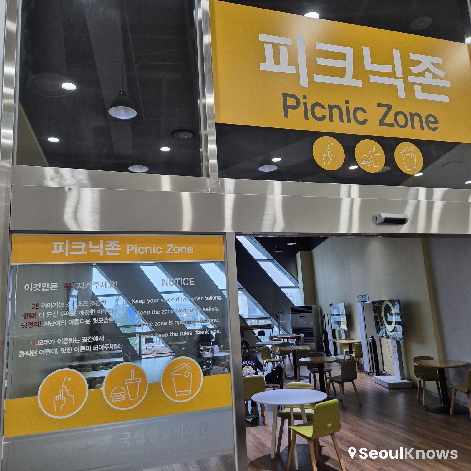 Picnic zone sign at the museum