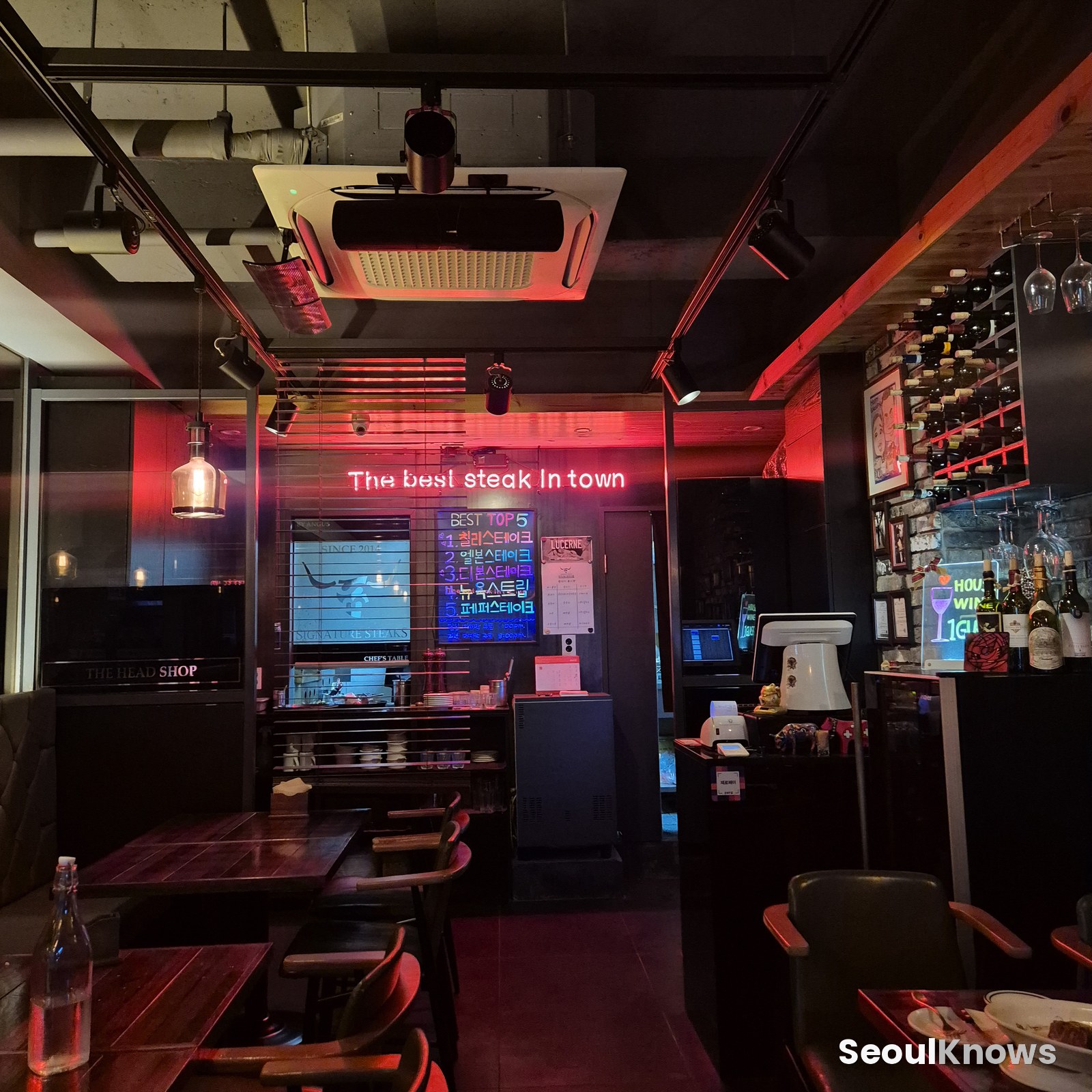 Bar and dining area inside Burning Stone