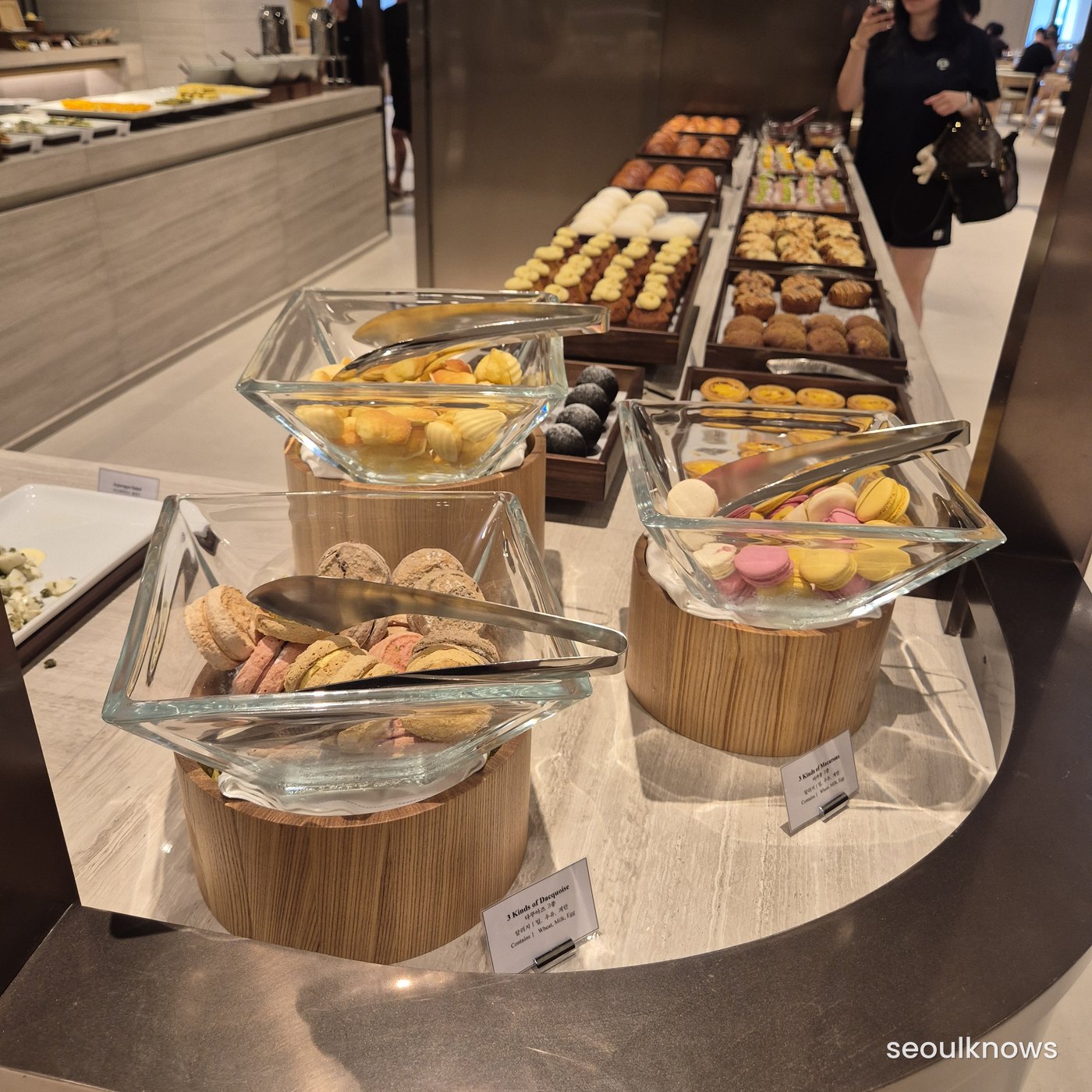 Bakery and dessert spread at breakfast