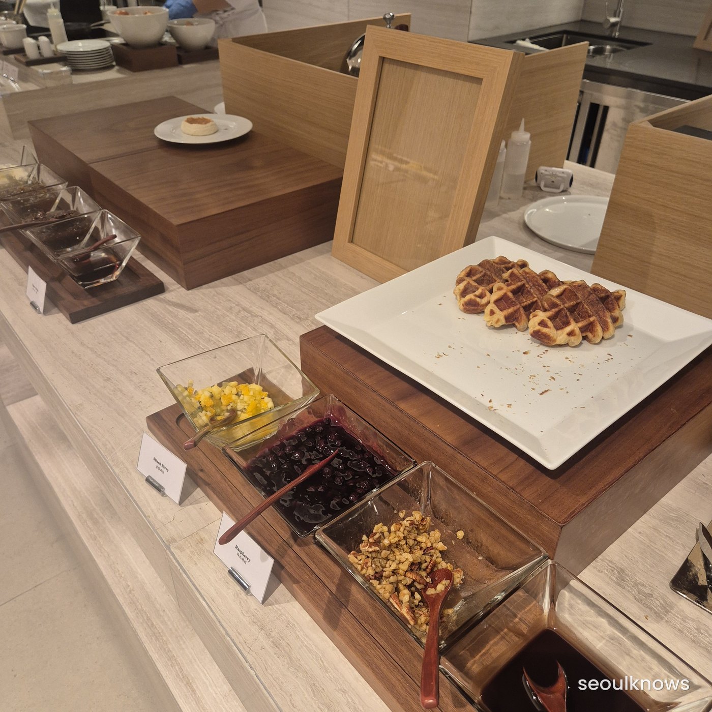 Waffles and breakfast station