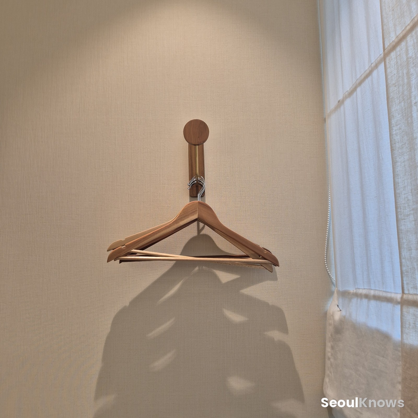 Coat hook inside the private room