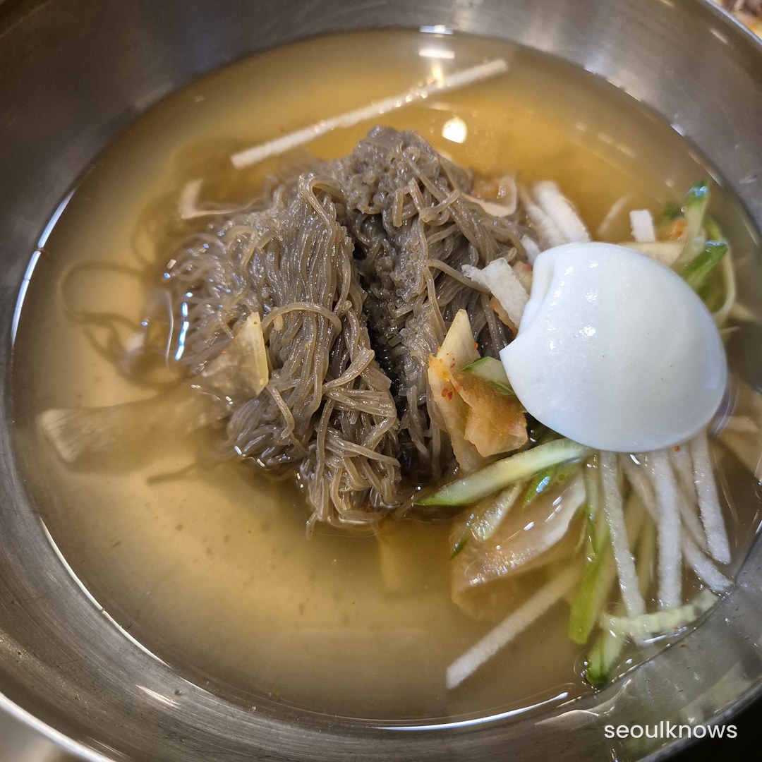 Mul-naengmyeon cold buckwheat noodles in icy broth