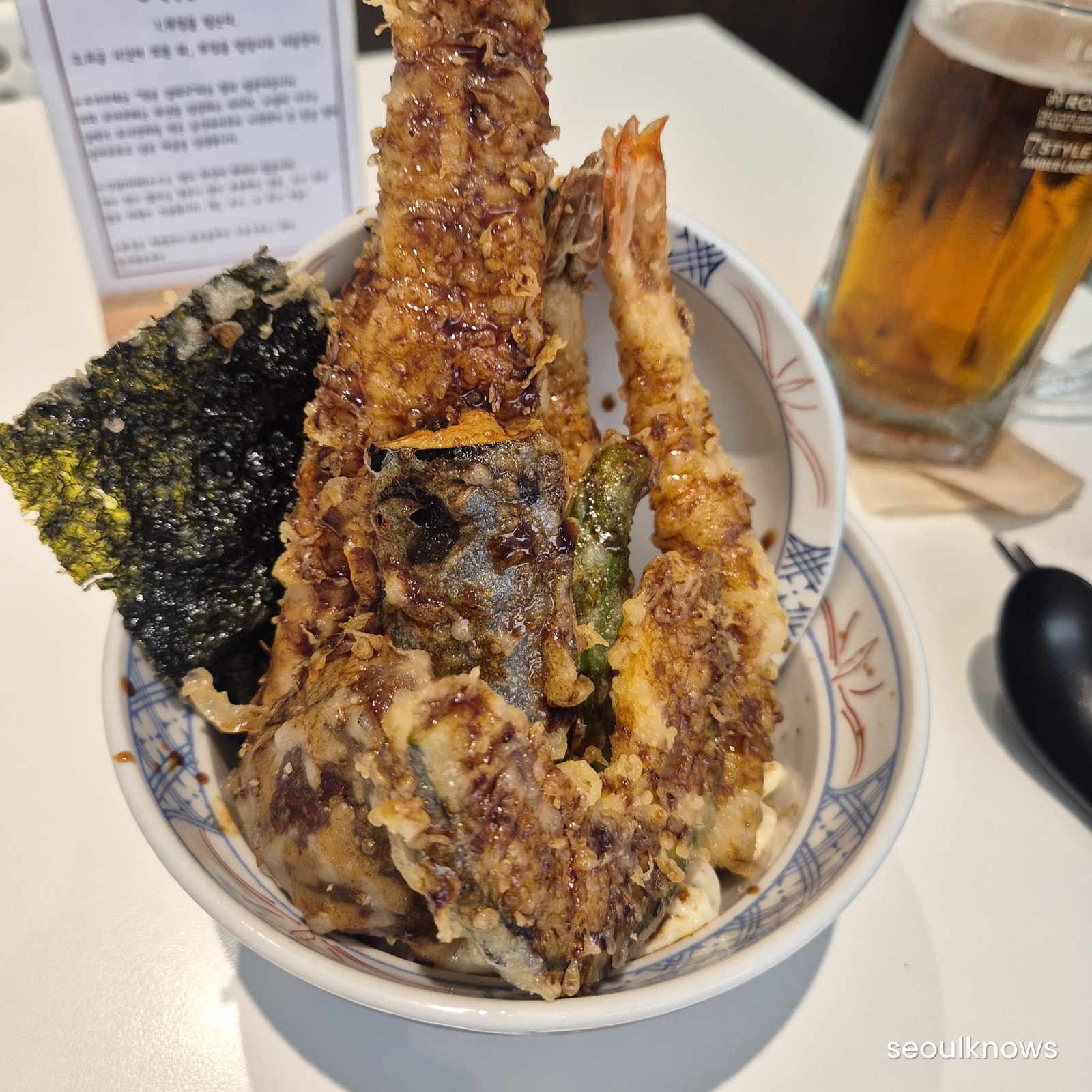 Special tendon (Japanese tempura rice bowl) at Kokamome near Busan Station