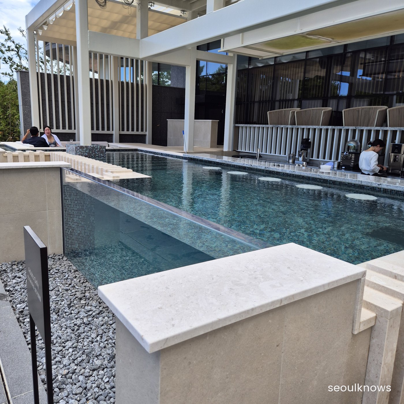 Long outdoor pool