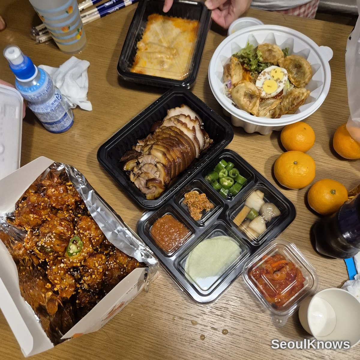 In-room dinner with Dungji dakgangjeong