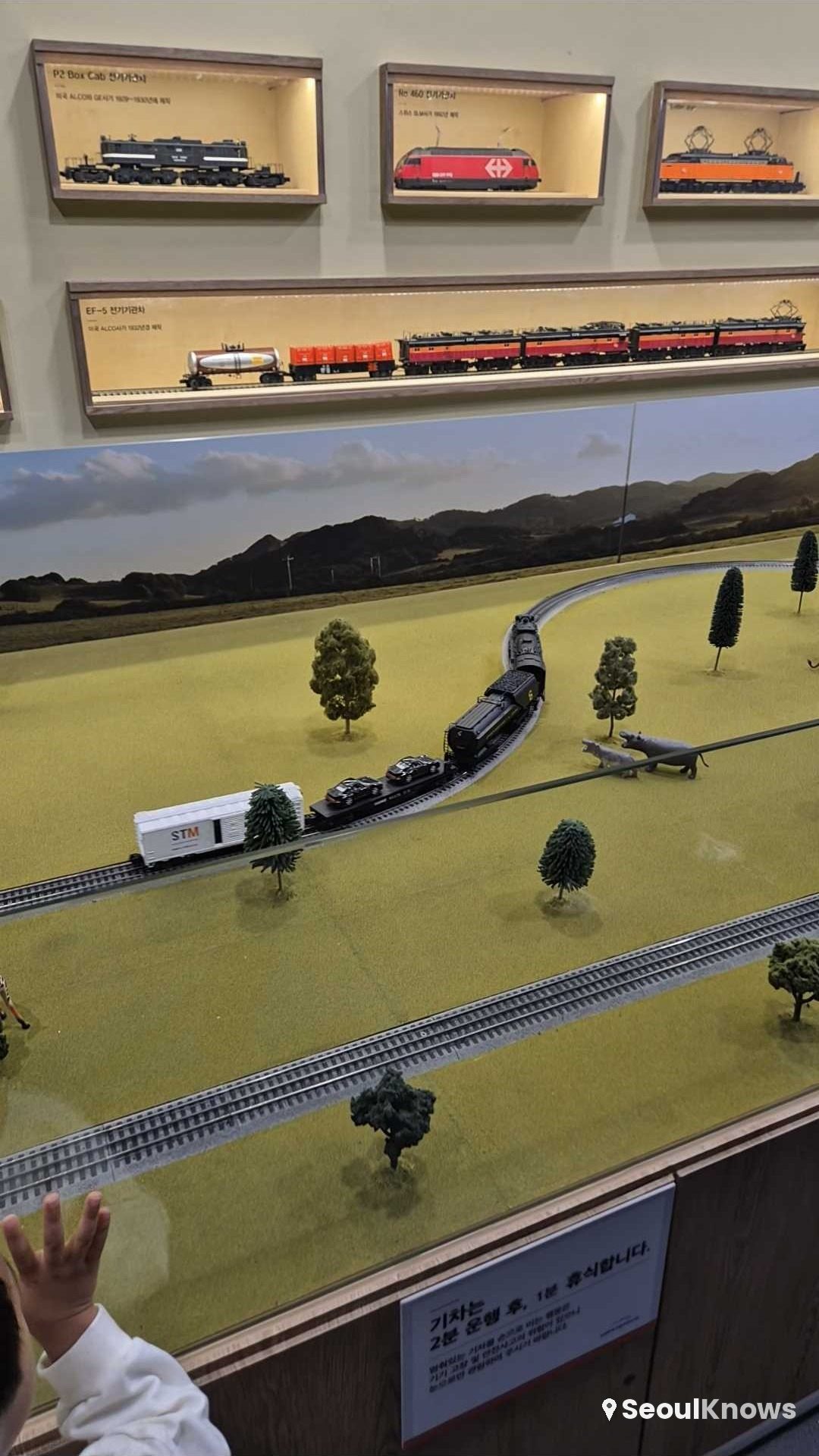 Moving model-train diorama at the museum