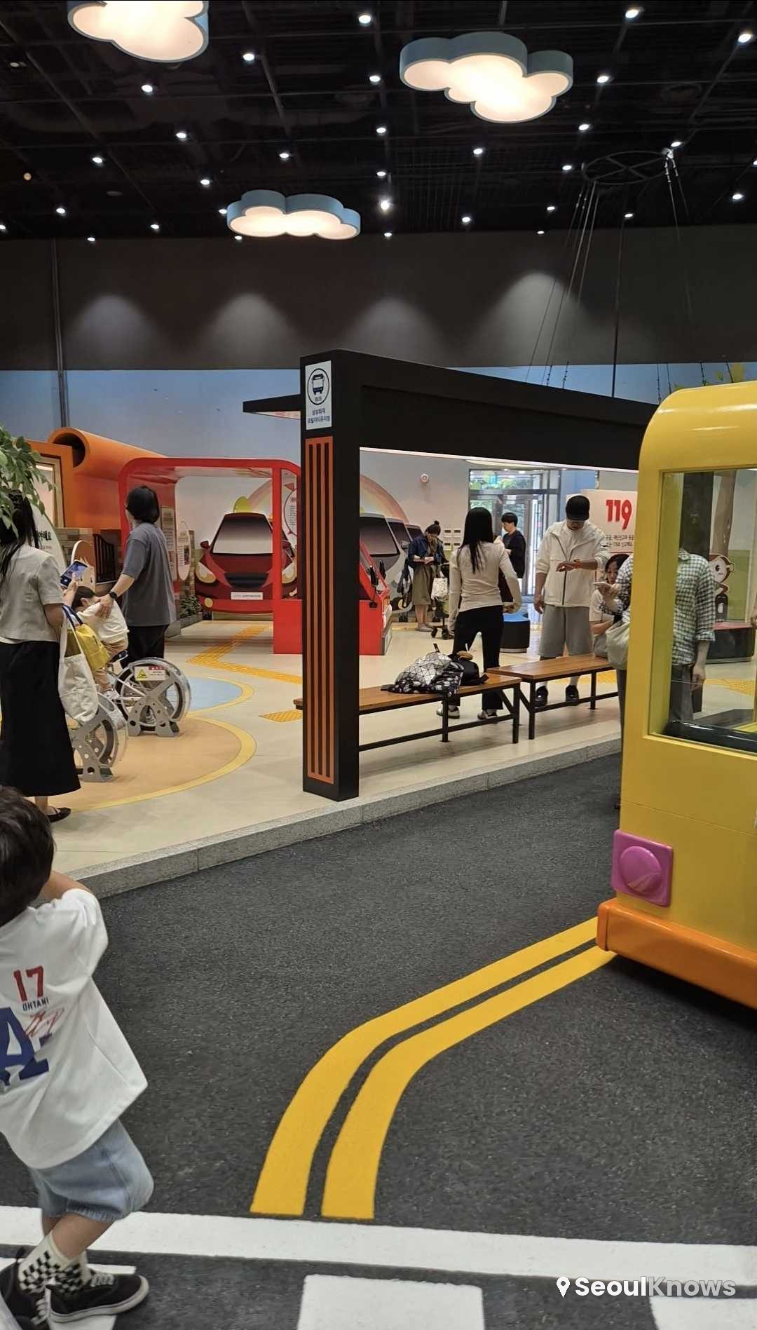 Kids' Traffic Town miniature road course indoors