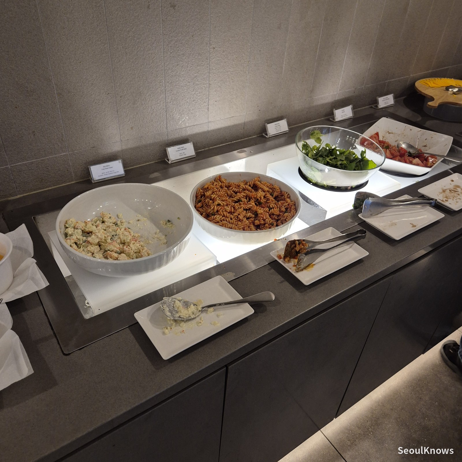 Korean side dishes at breakfast