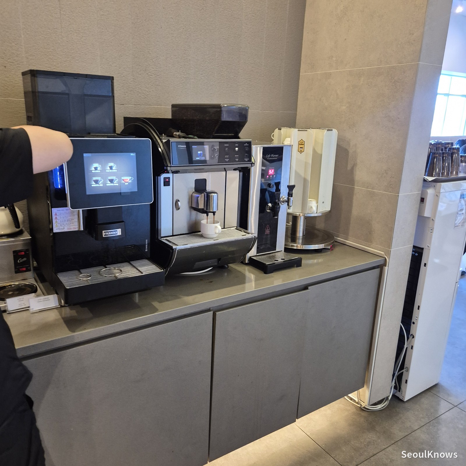 Coffee machine at breakfast
