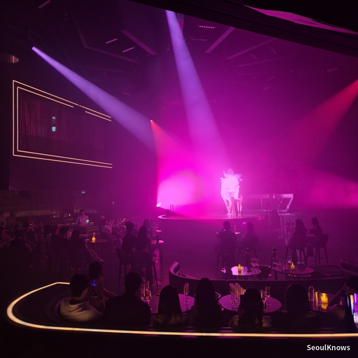 Performance under pink stage lighting at Club Chroma