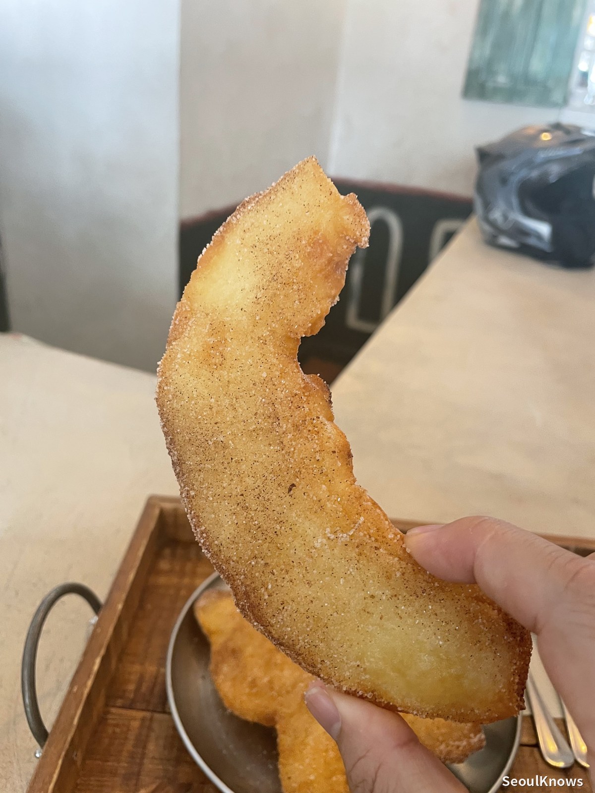 Close-up of puffy porras texture