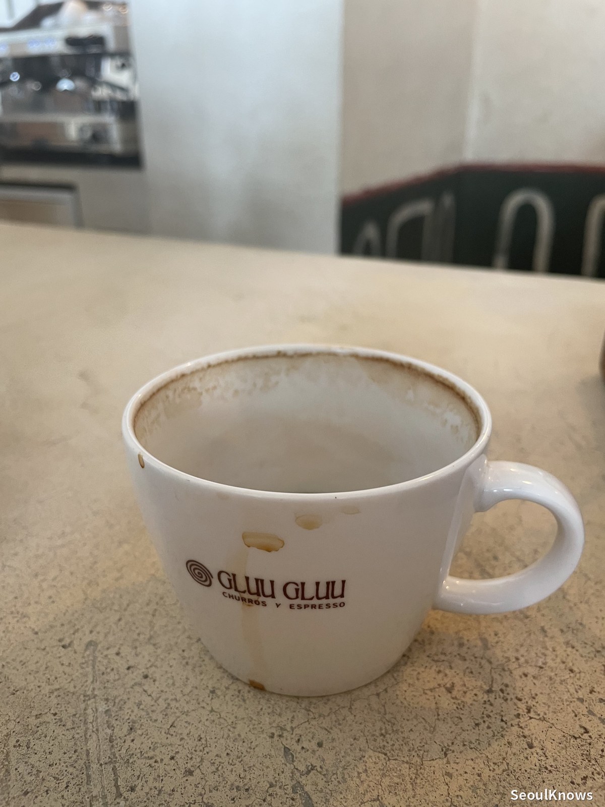 Latte at Gluglu churros cafe Gangnam
