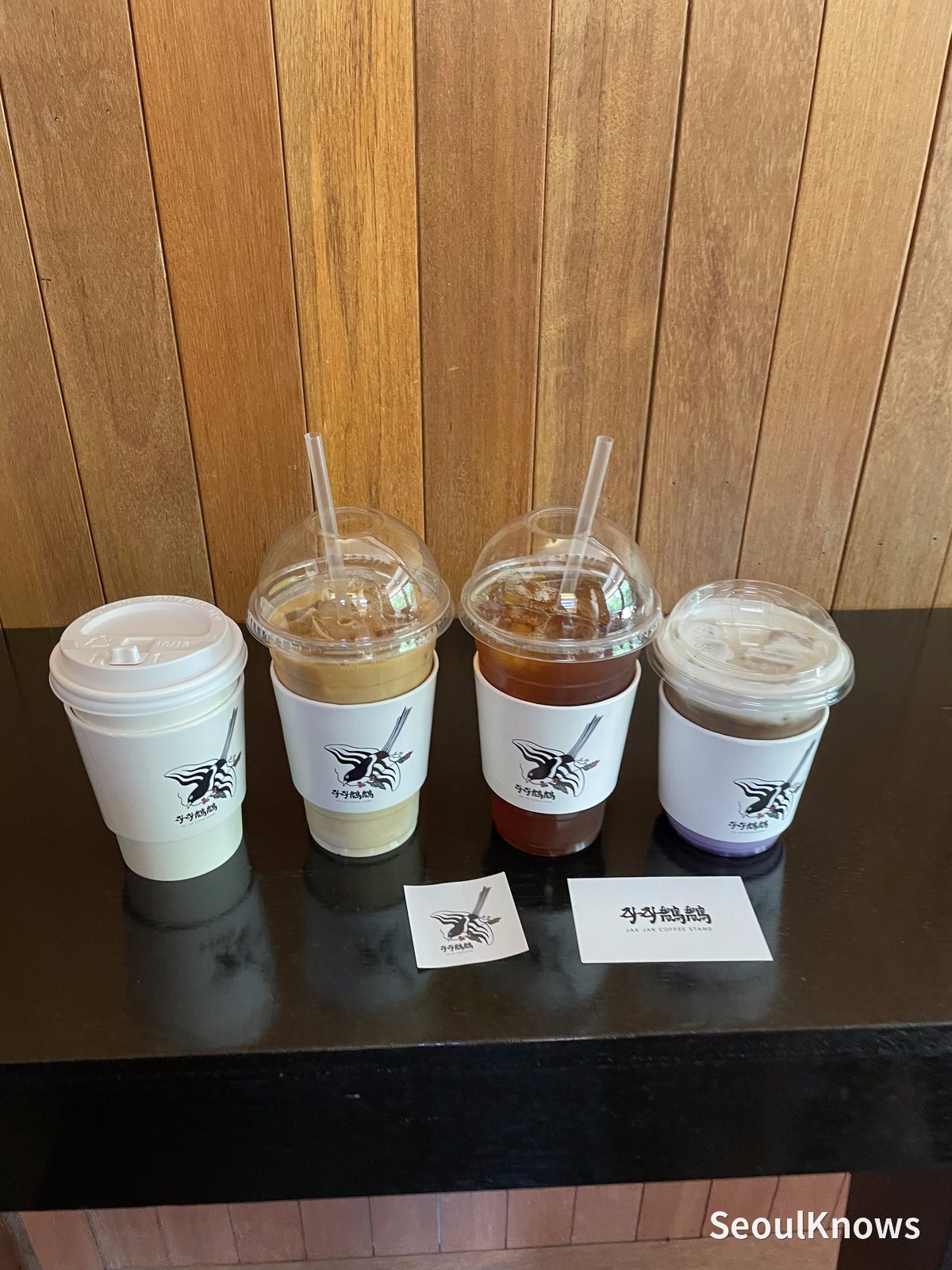 Four drinks ordered at Jakjak Coffee Stand