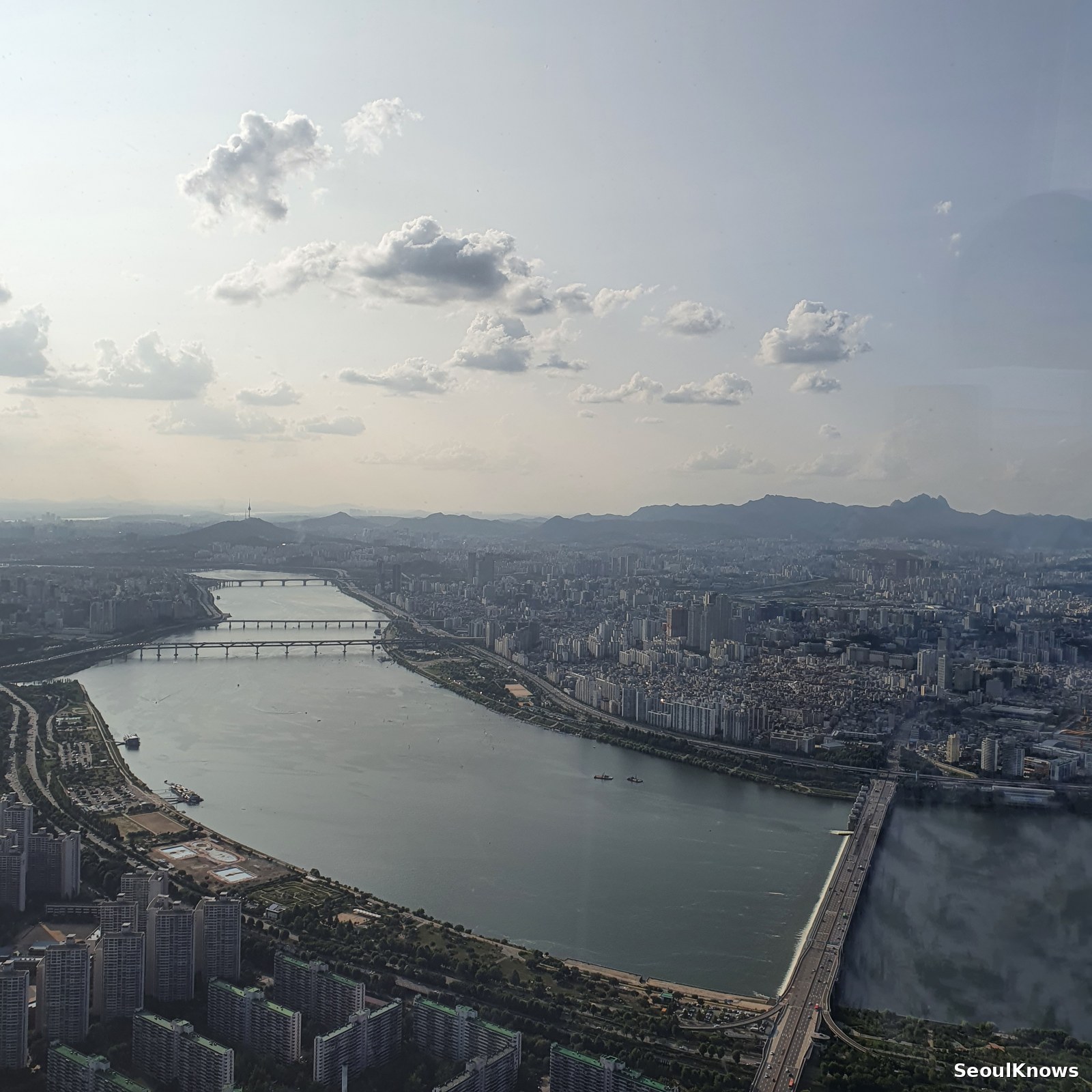 Han River view from Seoul Sky observation deck