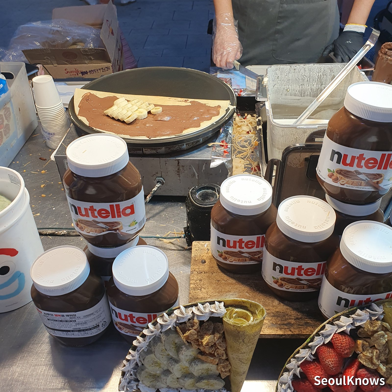 Nutella crepe menu board