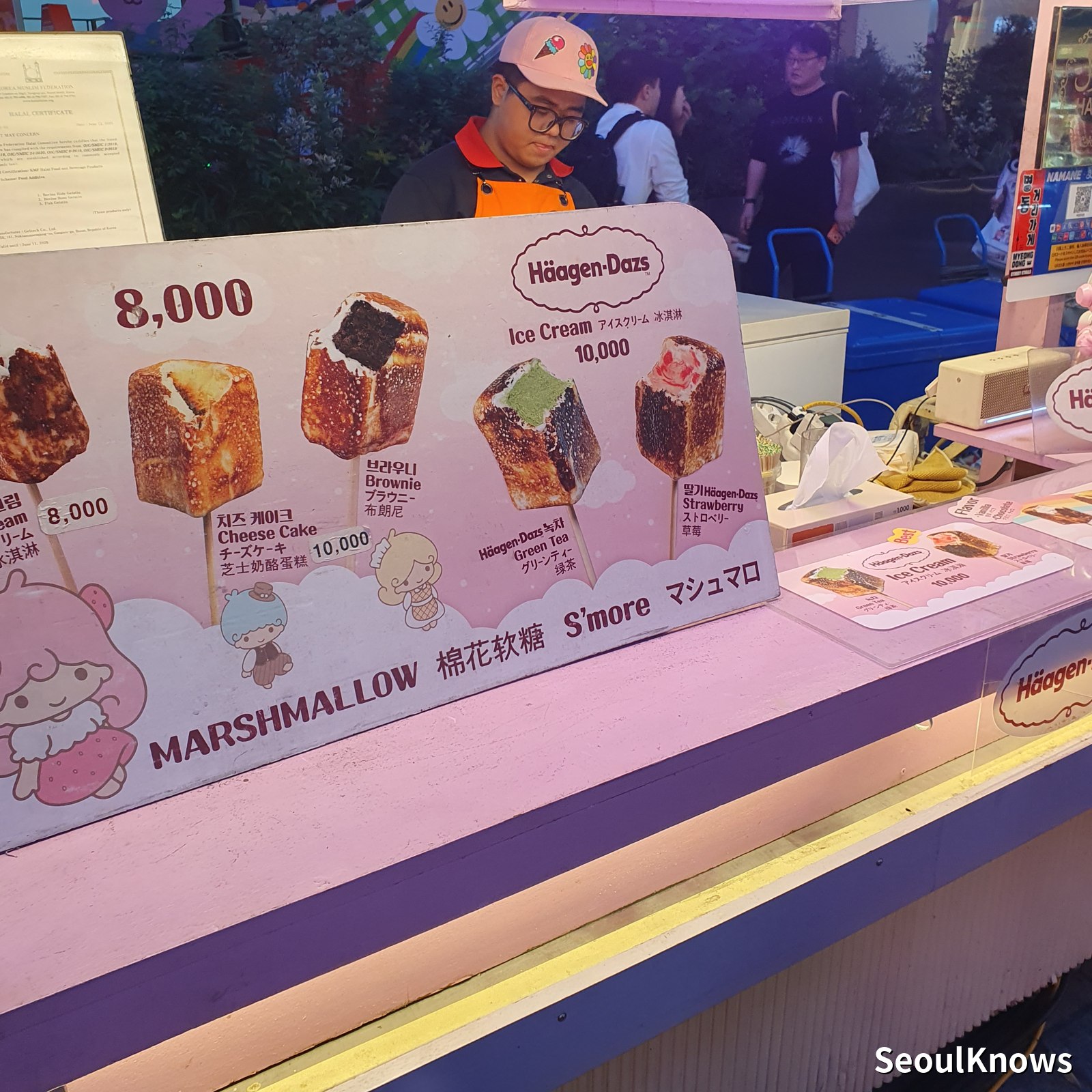 Haagen-Dazs bars and toasted marshmallow