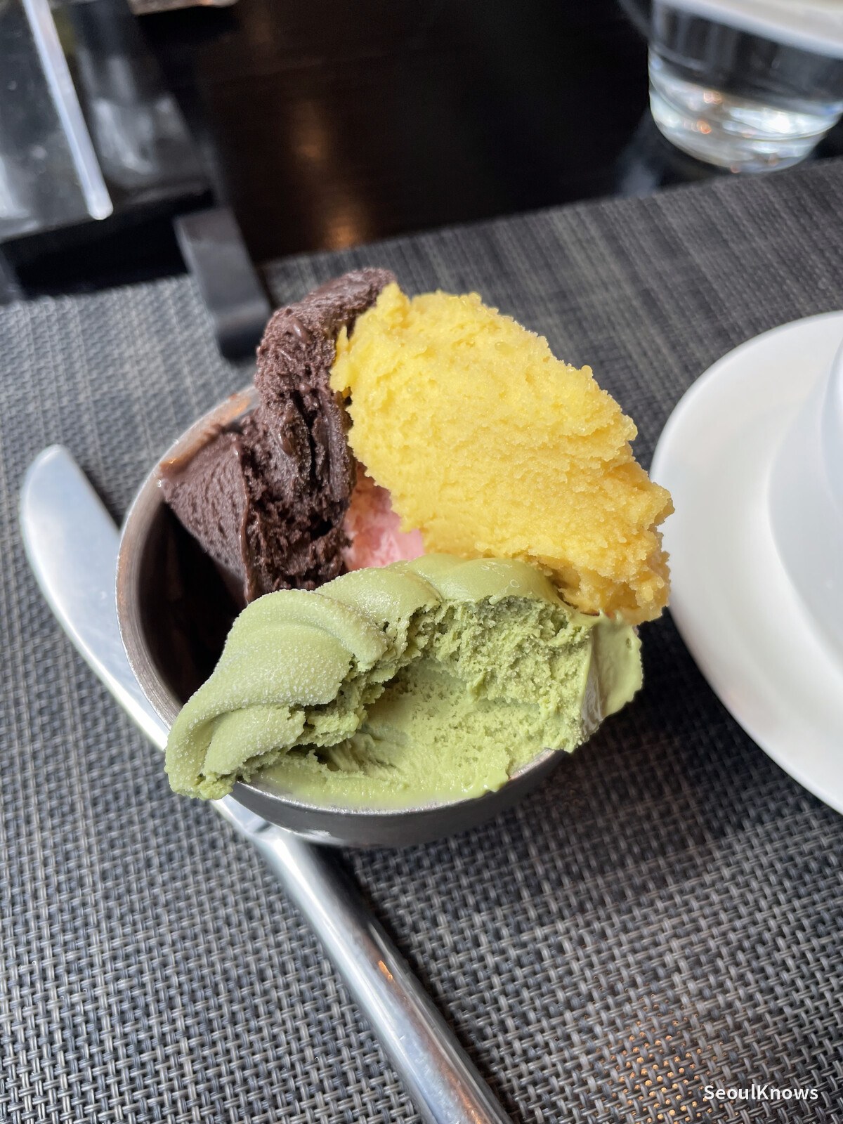 Scooped gelato served at the MoMo Cafe dessert station