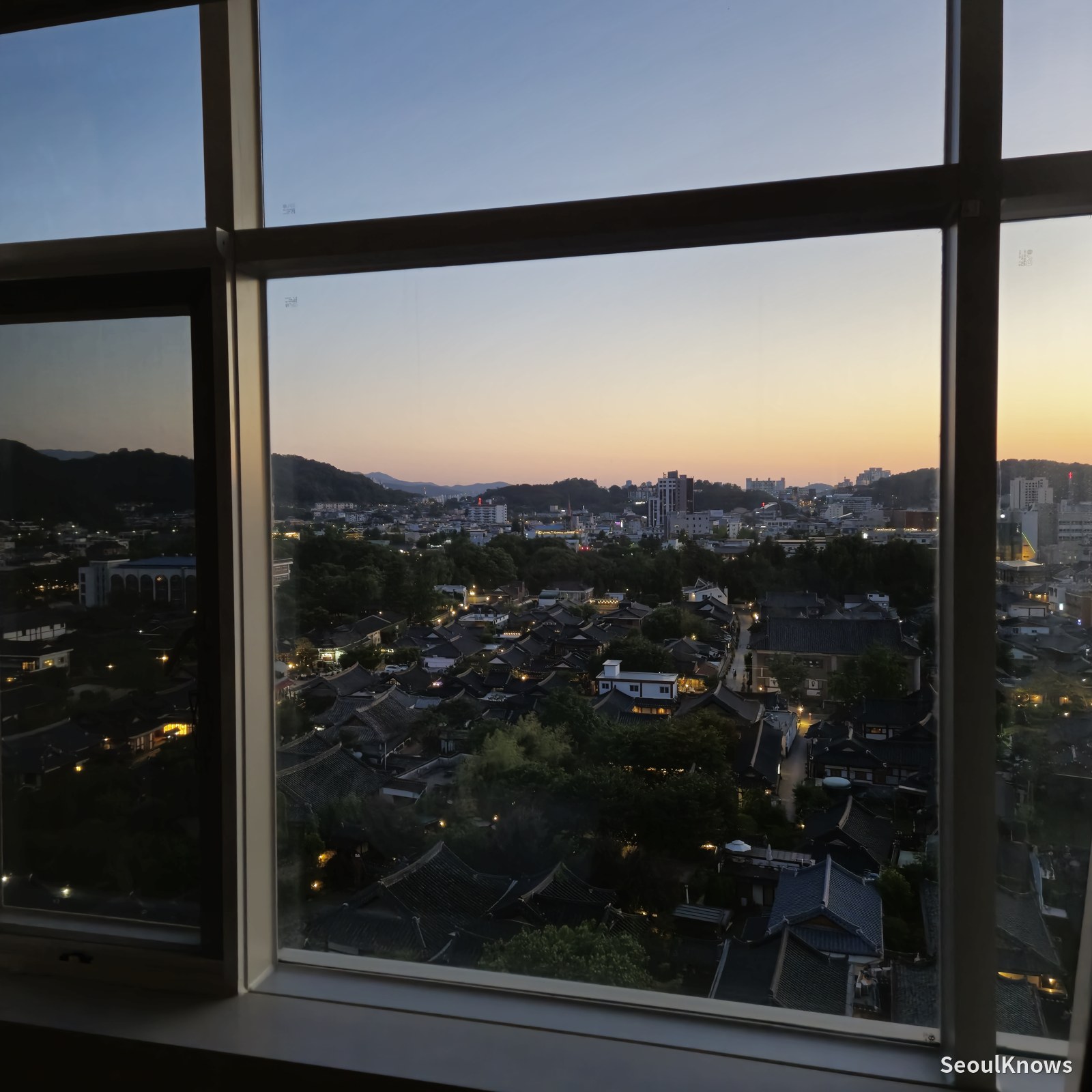 Sunset over Jeonju Hanok Village