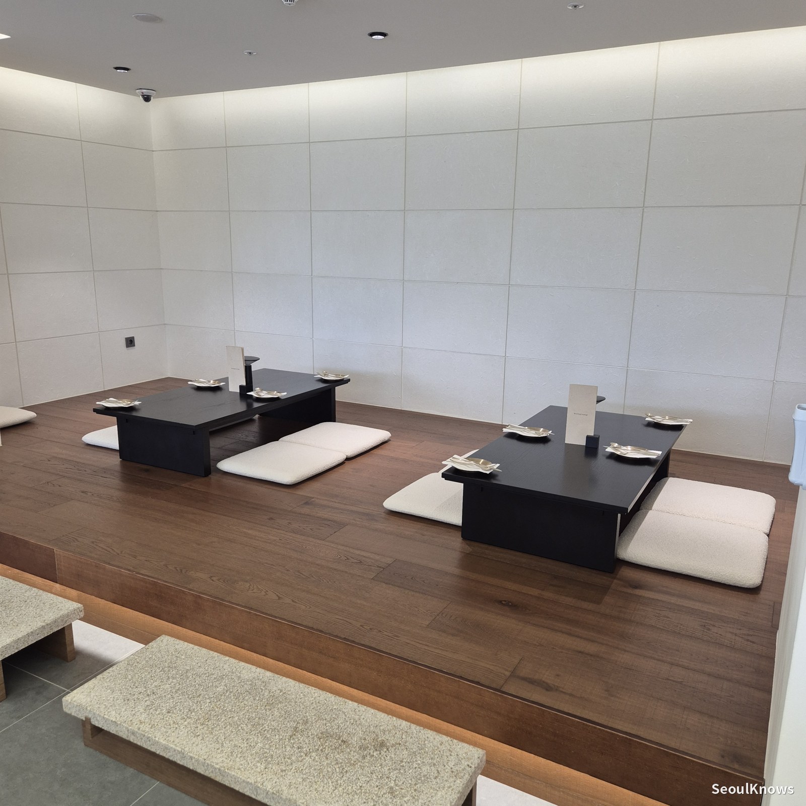 Shilla Stay Jeonju rooftop lounge floor-seating zone