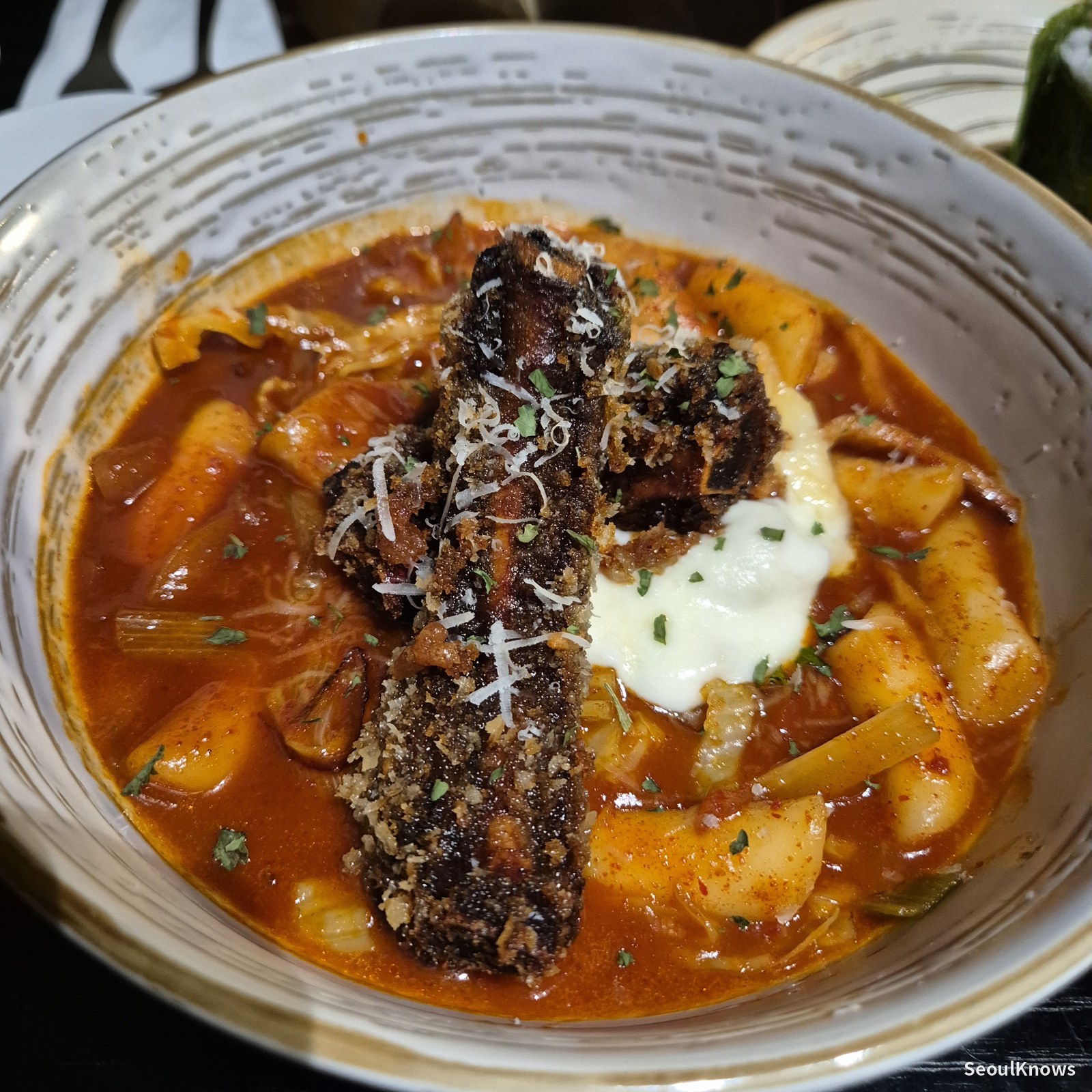 Shilla Stay Jeonju rooftop lounge grilled pork rib tteokbokki