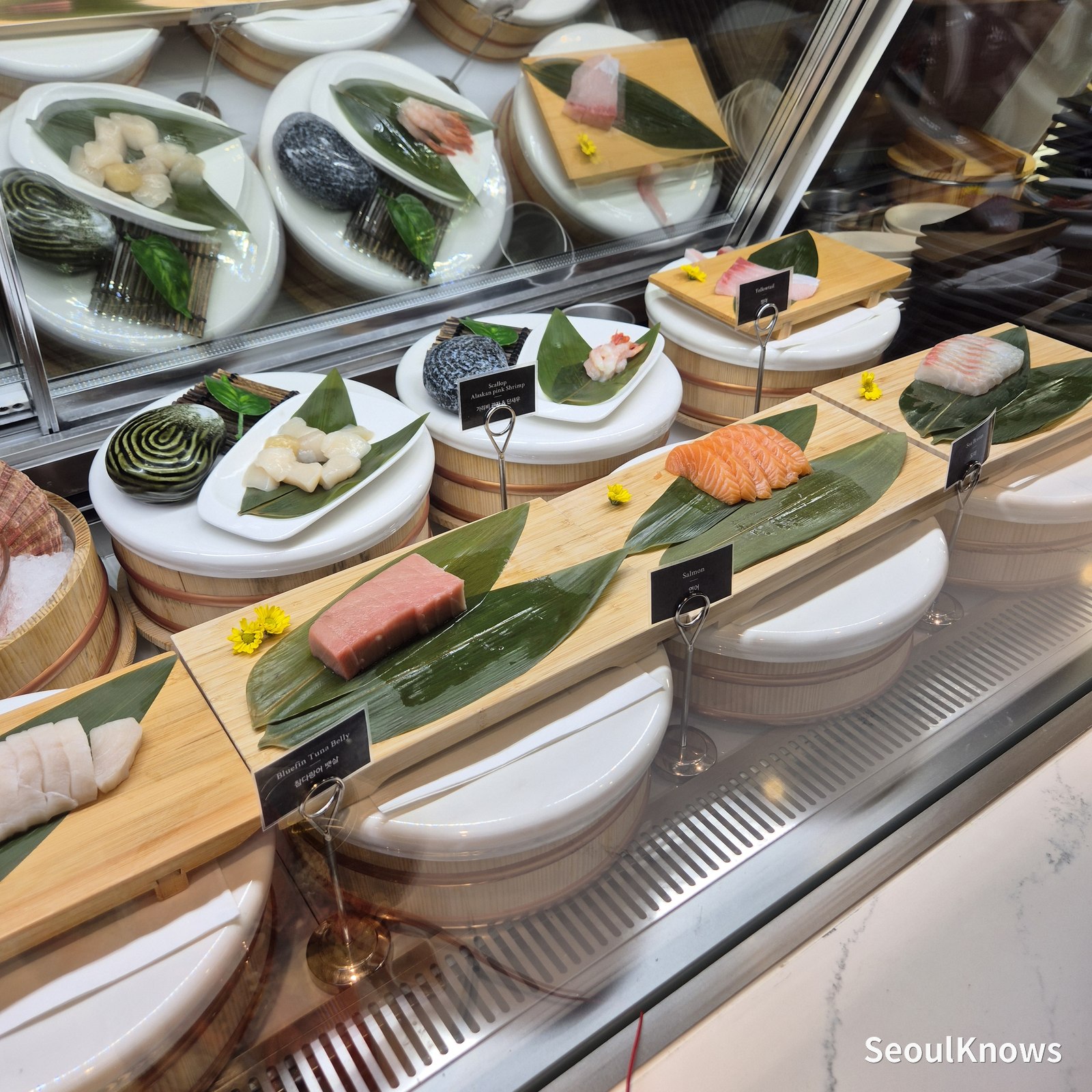 Sashimi selection at Viking's Wharf COEX, including tuna belly