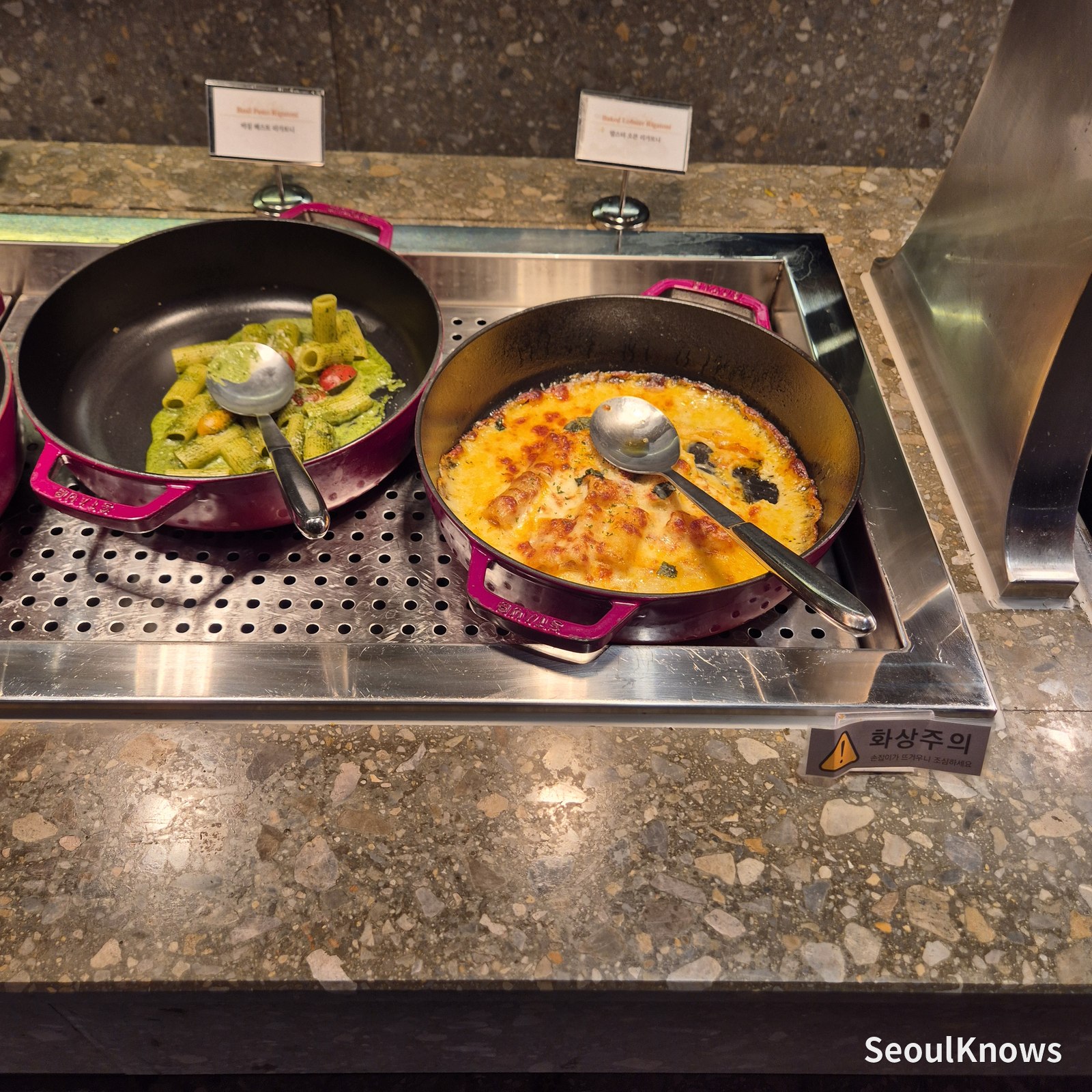 Pasta pans at Viking's Wharf COEX buffet