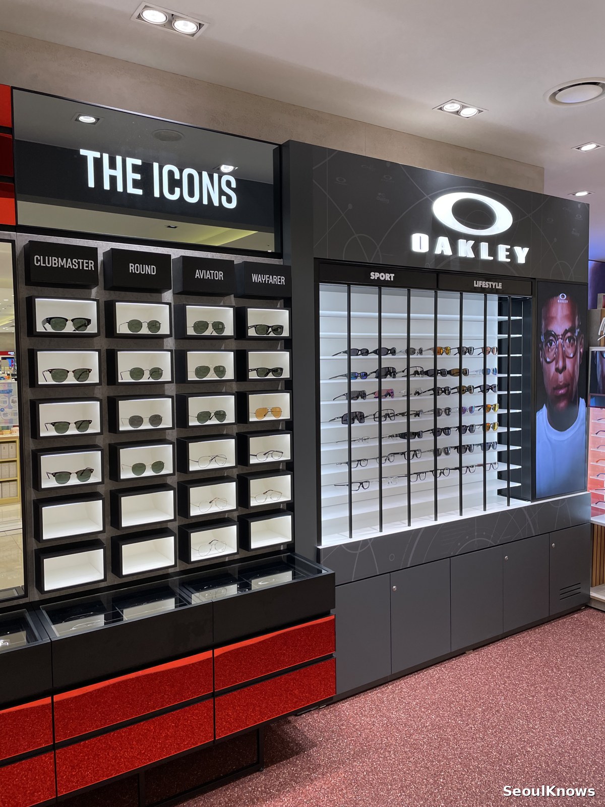Oakley sports sunglasses display in Korea