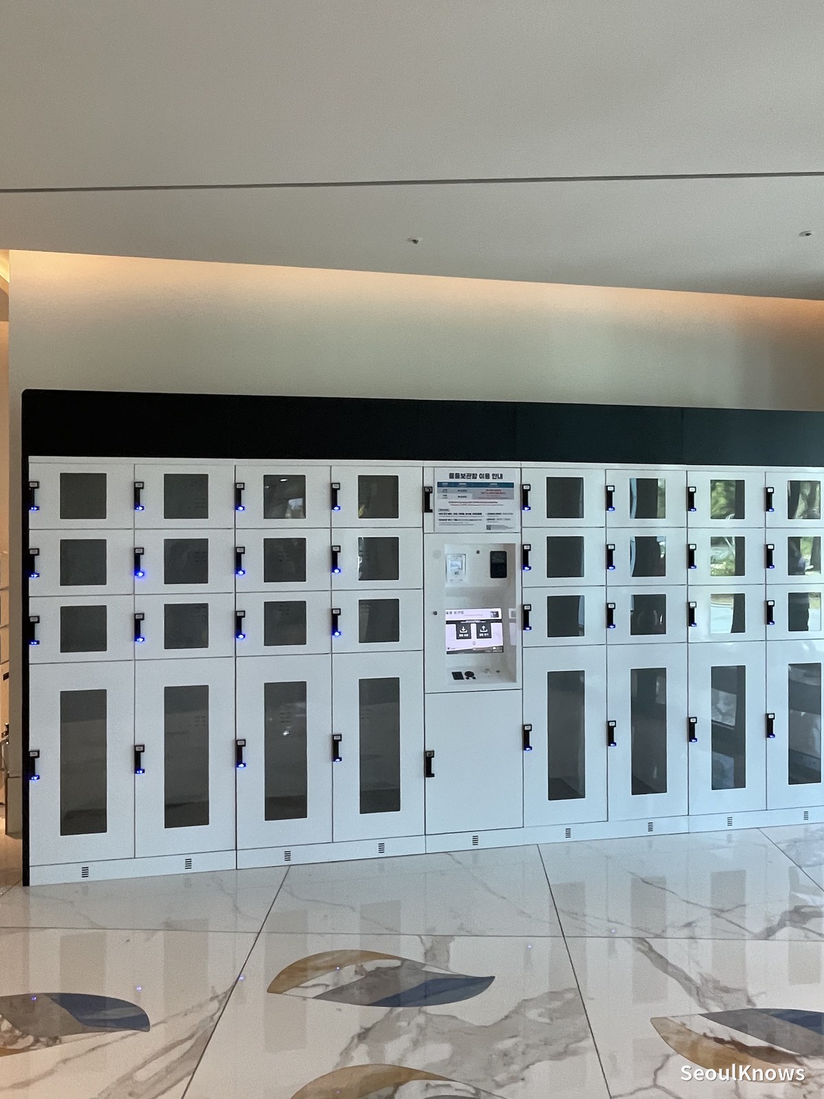 Coin lockers for luggage storage inside Inspire Mall
